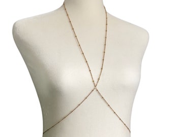 18K Gold Plated Satellite Body Chain Custom Handmade Tarnish Resistant Body Jewelry