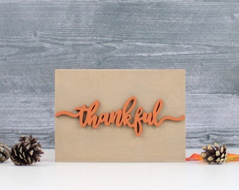 Thanksgiving Sign, Decorative Wood Sign, Fall Decor, Thanksgiving Decor, Desktop Sign, Thankful, Grateful, 5x7 Sign