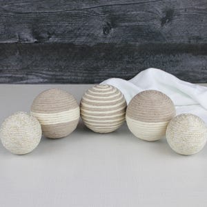 Macrame Wrapped Balls, Decorative Balls, Decorative Yarn Balls, Home Decor, Bowl Filler, Vase Filler, Set of 5