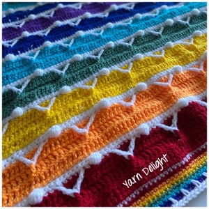 CROCHET PATTERN - The Zigzag Rainbow Blanket. Baby blanket, baby blanket pattern, crochet blanket pattern, crochet baby blanket pattern
