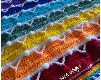 CROCHET PATTERN - The Zigzag Rainbow Blanket. Baby blanket, baby blanket pattern, crochet blanket pattern, crochet baby blanket pattern