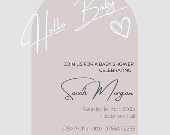 Baby Shower Invitation Digital Template