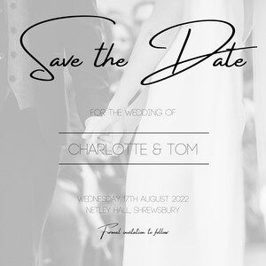 Save the Date digital template, editable template