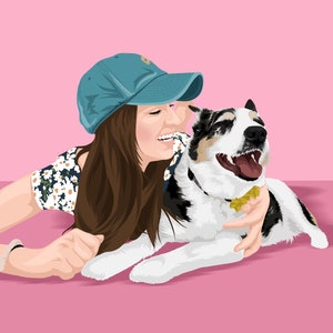 Ritratto personalizzato del tuo animale domestico da foto • Ritratto commemorativo del tuo cane • Regalo per la mamma di un cane • Regalo per la perdita di un animale domestico • Regali commemorativi • Regalo per lei • Regali di San Valentino
