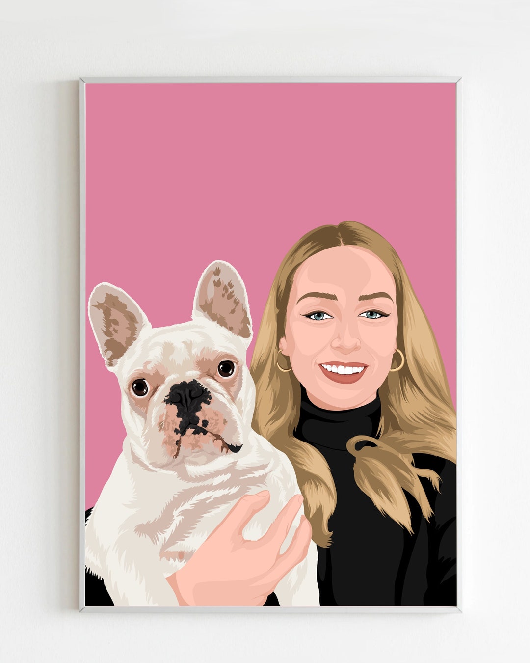 Pet Owner Portrait, Custom Pet Portrait, Dog Memorial, Pet Memorial