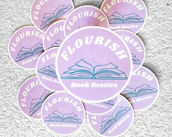Flourish Book Besties Sticker 3"