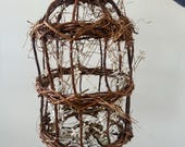 Vintage Woven Grapevine Decorative  Birdcage
