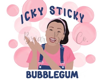 Ms. Rachel songs for little- Icky sticky bubblegum - Sublimation digital file, JPEG, PNG, PDF