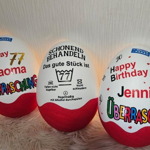 XXL 30 cm surprise egg personalized 18th birthday gift individual saying 25 30 60 Üei souvenir highlight Ü-Ei unique packaging