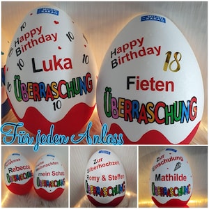 30cm Personalisiert Überraschungsei XXL Üei Geburtstag Geschenk 18 30 60 individuell Hochzeit Geburt Einschulung Schulkind Jugendweihe taufe