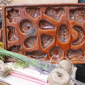 Rare! Antique, wonderful, large baking dish &quot;high-quality farmhouse ceramics&quot; stoneware at least 100 years old with beautiful patina &quot;Brocante