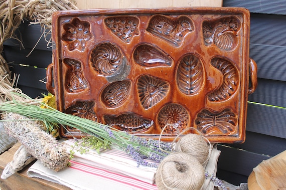 ANTIQUITÄT ! Antike , wundervolle ,große Backform " hochwertige Bauernkeramik" Steinzeug mind. 100 Jahra alt mit schöner Patina " Brocante