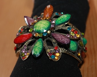 Rare!! Large, colorful bangle / FASHION JEWELRY / BROCANTE & VINTAGE