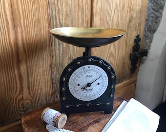 Stara waga mechaniczna / waga kuchenna / BROCANTE & VINTAGE / SOEHNLE / mosiężna miska, bardzo dekoracyjna!!