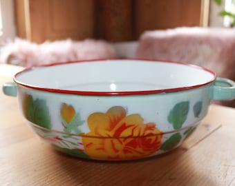 Old enamel bowl / beautiful PATINA & BROCANTE / Hungarian product