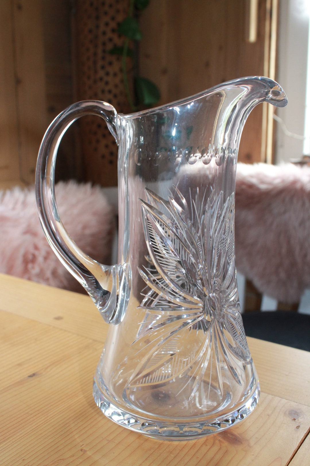 Lead Crystal Pitcher Etsy