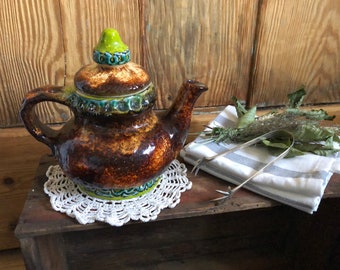 ART DECO / Teapot with warmer / Dümler & Breiden Höhr / Volcanic teapot / 1940