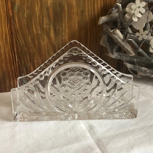 Bellissimo, piccolo porta tovaglioli in cristallo al piombo / splendidamente tagliato / Brocante & Vintage