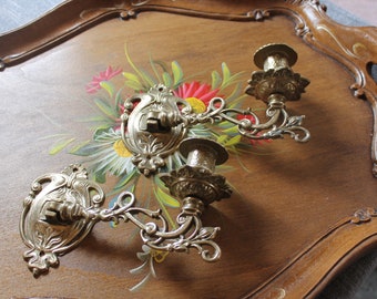 Rare! Antique brass candle holder &quot;ART NOUVEAU&quot; beautiful SHAPE & SIZE / The price is for one candlestick!