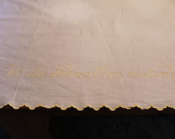 Rare! Beautiful large tablecloth or bedspread / LINEN & SAYING / Vintage - Farmhouse - Decoration / COTTON