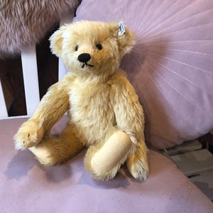 Magnifique Ours Peluche Steiff Blanc Chiné 28cm Ancien Expressif Doudou Teddy Bear