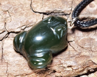 Siberian Nephrite Jade Frog Amulet Necklace, Abundance, Positivity, Good Luck, Good Fortune, Money Amulet, Magic Artifact