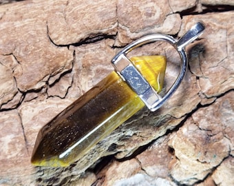 Haunted Psychic Abilities Necklace, Third Eye Spell Pendant, Tiger Eye Pendant, Enhance Your Witchy Power Spell