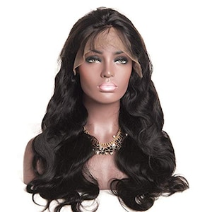 Body Wave Wig Virgin Indian Human Hair 13x6 HD Lace Front 180% Density, 12A Color 1B - Natural Color.