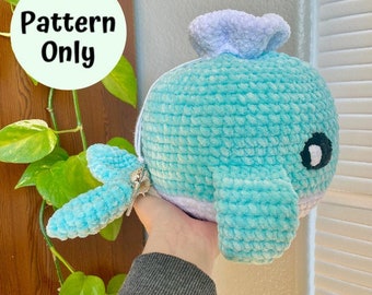 Whale Stuffing Holder Crochet Pattern, Low Sew Bag Amigurumi Tutorial