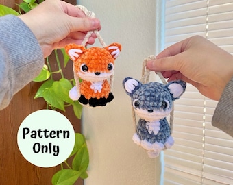 Rävvirkmönster, Amigurumi-handledning för babyvarg, Gungande bilberlock