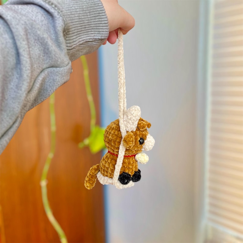 Virkmönster för höglandsko, handledning för amigurumi med nötkreatur, berlock med gungande bil bild 6