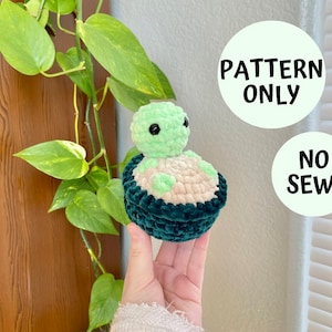 Baby Turtle Crochet Pattern, No Sew Amigurumi Tutorial, Tiny Tortoise