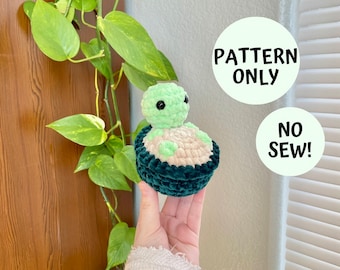 Baby Turtle Crochet Pattern, No Sew Amigurumi Tutorial, Tiny Tortoise