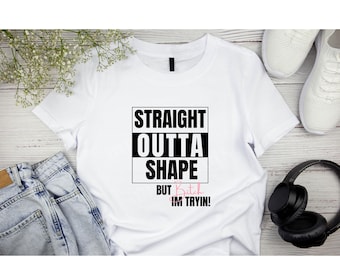 Straight Outta Shape PNG, Workout PNG