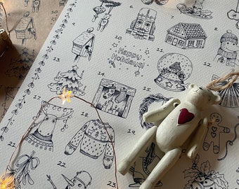 Coloring Advent Calendar Printable: Christmas Countdown (PDF)