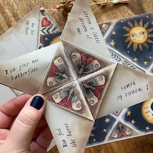 Sac à main puzzle victorien, cadeau vintage de la Saint-Valentin, lettre puzzle jeton d'amour en origami, téléchargement immédiat, modèle imprimable, lettre d'amour