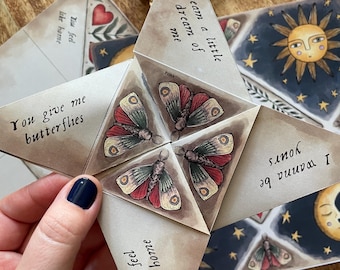 Borsa puzzle vittoriana: modello di lettera d'amore origami (download immediato)