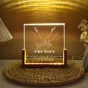 Rain Or Shine, Pinky Promise - Personalize Sisters Led Light - Gift For