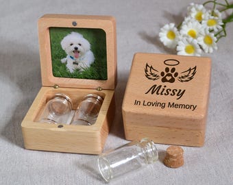 Custom Wooden Pet fur Keepsake, Wooden pet memorial box, Pet Hair Keepsake, Custom pet loss sympathy gift, Dog memorial, Cat Keepsake Gift