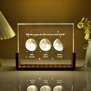 Personalised Crystal Moon Phase Lamp,Mother's Day Gift,Personalized Gift for Mom,Daughter Gifts for Mom,Customized Mother's Day Gift