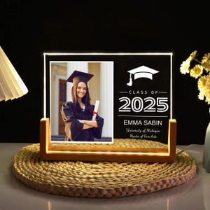 Personalized Graduation Picture Frame, Graduation Gifts for Her or Her, Class of 2025 for College, Inspirational Gift for Daughter Friends