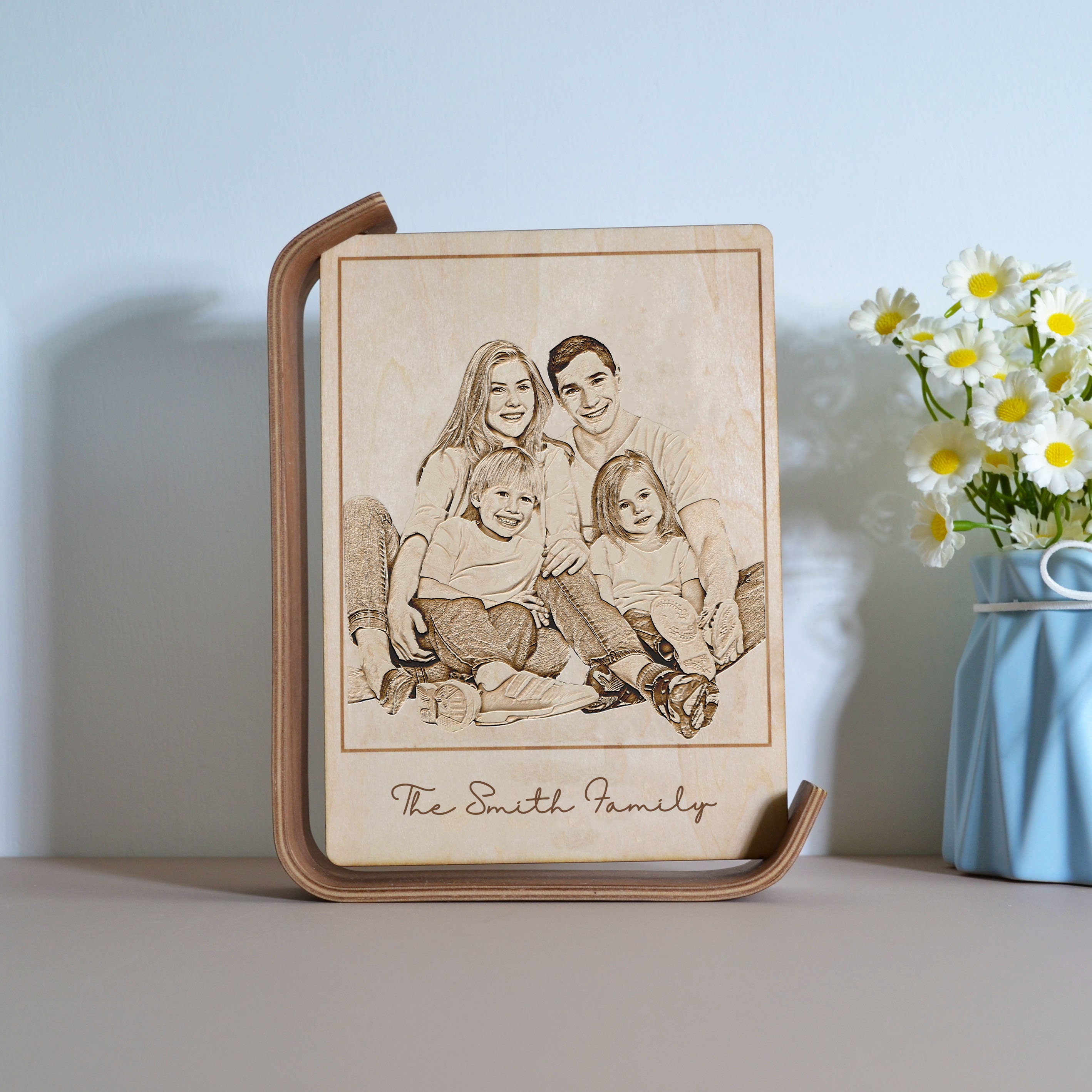 Personalized Photo Wood Slice Custom Engraved Picture Frame Album ...