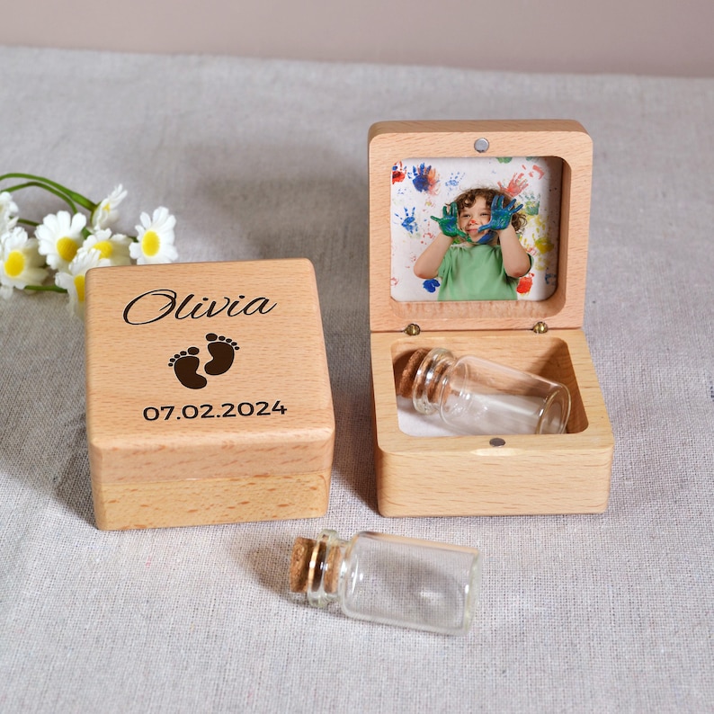 Baby First Hair Keepsake Box, Baby Lock Of Hair, Tooth Fairy Holder for Kids, New Baby Gift, Tooth Fairy Holder, Baby Tooth Keepsake Box image 2