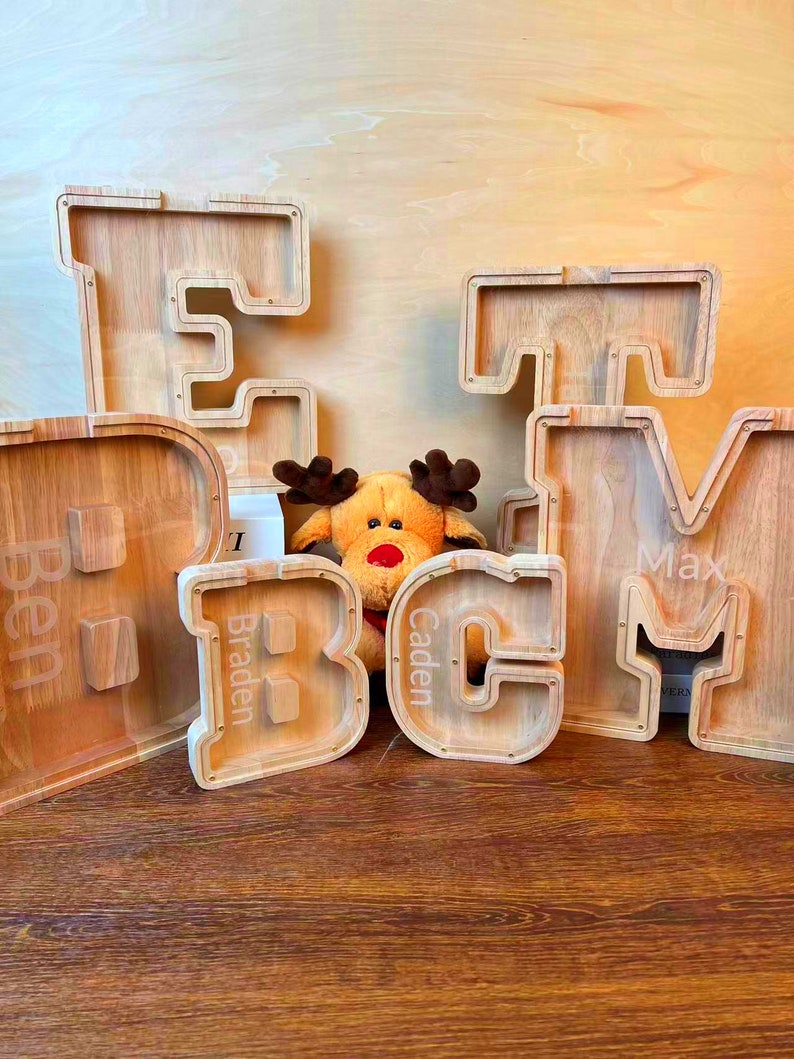Custom Initial Piggy Bank, Personalized Alphabet Piggy Bank, Children's