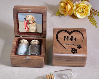 Custom Wooden Pet fur Keepsake, Wooden pet memorial box, Pet Hair Keepsake, Custom pet loss sympathy gift, Dog memorial, Cat Keepsake Gift