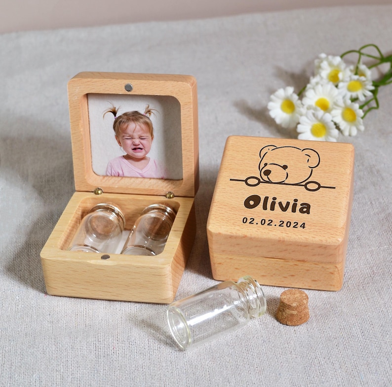 Baby First Hair Keepsake Box, Baby Lock Of Hair, Tooth Fairy Holder for Kids, New Baby Gift, Tooth Fairy Holder, Baby Tooth Keepsake Box image 1