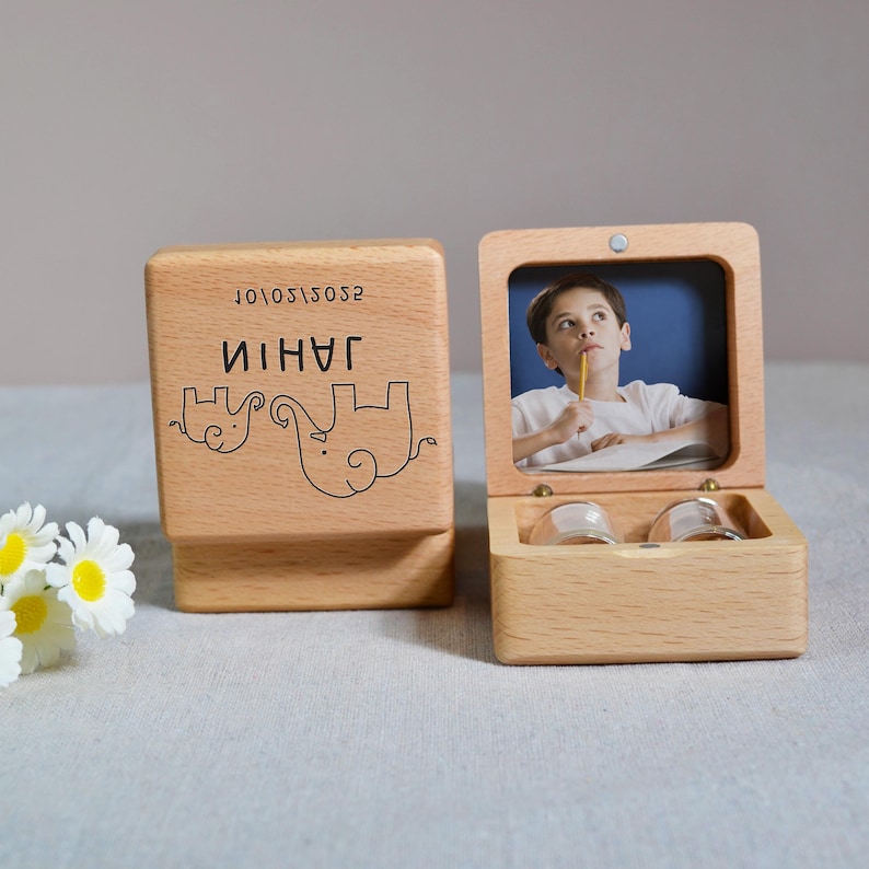 Baby First Hair Keepsake Box, Baby Lock Of Hair, Tooth Fairy Holder for Kids, New Baby Gift, Tooth Fairy Holder, Baby Tooth Keepsake Box image 3