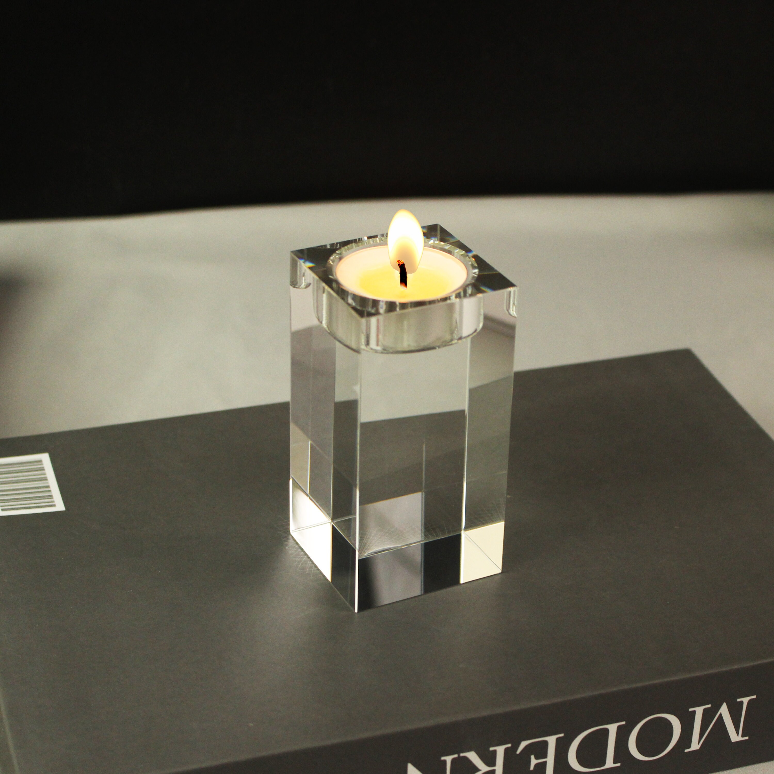 3D Kristal met 1 portret met waxinehouder | All-in Crystal