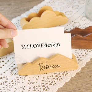 Porte-cartes de visite de bureau en bois personnalisé • Boîte de rangement pour cartes de bureau • Porte-cartes de visite pour la réception • Cadeau personnalisé