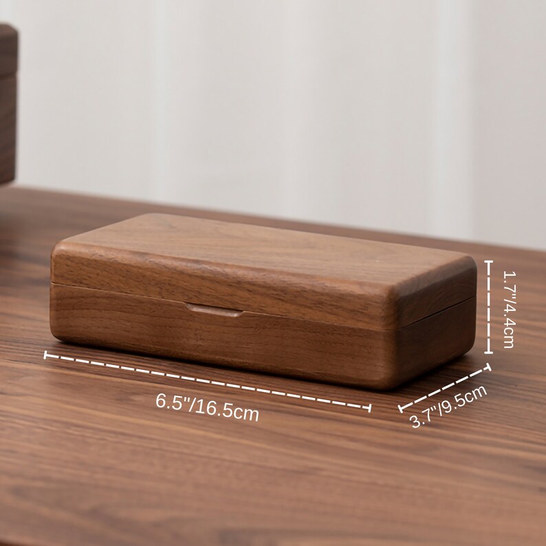 Custom Birth Flower Name Solid Wood Jewelry Box • Natural Walnut Cherry Wood Jewelry Box • Earring Bracelet Necklace Ring Storage Box